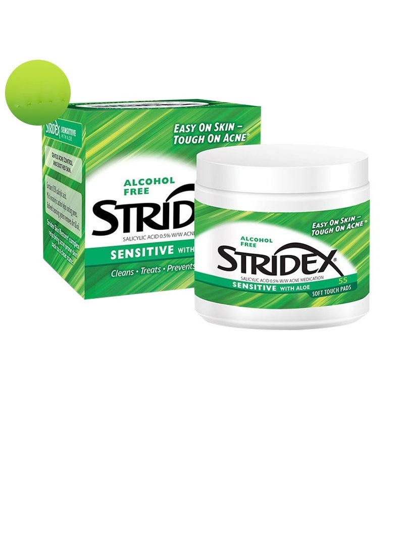 Stridex - Stridex Daily Acne Care Pads with Aloe Vera - Sensitive Skin - 55 Count - Image 1