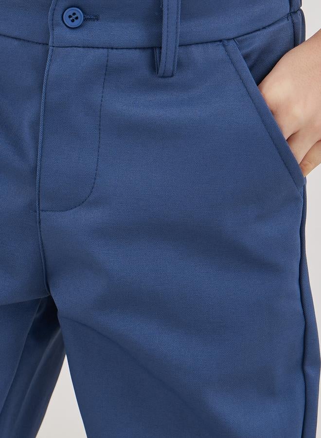 Styli Boys Navy Blue Regular Fit Pants with Pockets - Image 3