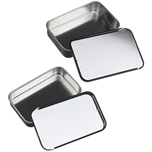 Goodma 24-Pack Slide Top Rectangular Metal Tin Containers for Candies Jewelry Crafts Pills Lip Balm Storage Survival Kit, Mixed Sizes (Black) - Image 4