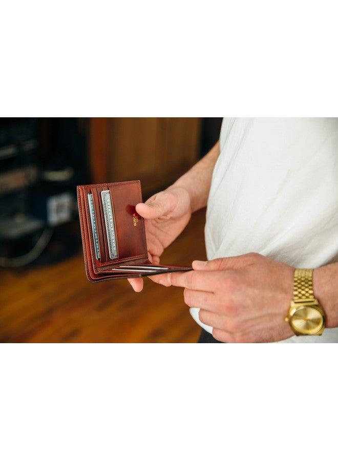 Bosca Men's Old Leather Bifold Wallet with ID Window and Card Slots - Italian Leather, Durable and Stylish, Dark Brown - Image 2