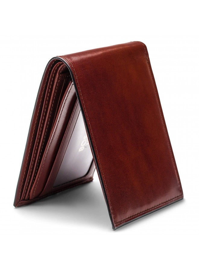 Bosca Men's Old Leather Bifold Wallet with ID Window and Card Slots - Italian Leather, Durable and Stylish, Dark Brown - Image 3