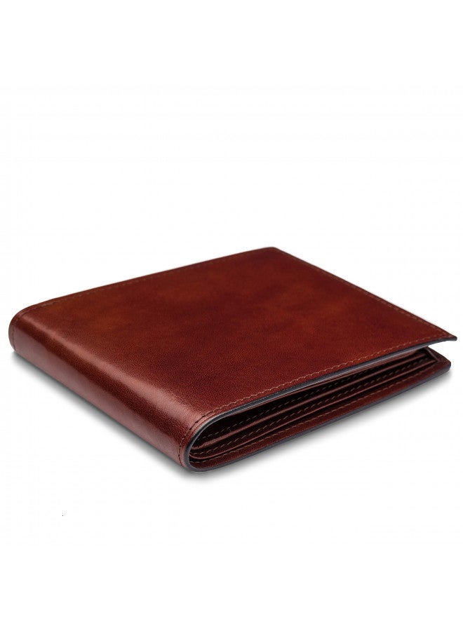 Bosca Men's Old Leather Bifold Wallet with ID Window and Card Slots - Italian Leather, Durable and Stylish, Dark Brown - Image 1