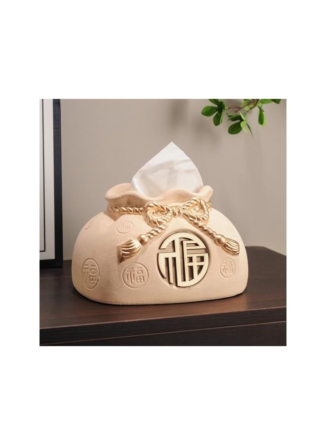 Chinese-style Tissue Box Cover Ceramic Holder Decorative for Vanity Toilet Tank Dresser Night Stand Table Tissue Organizer - Image 5