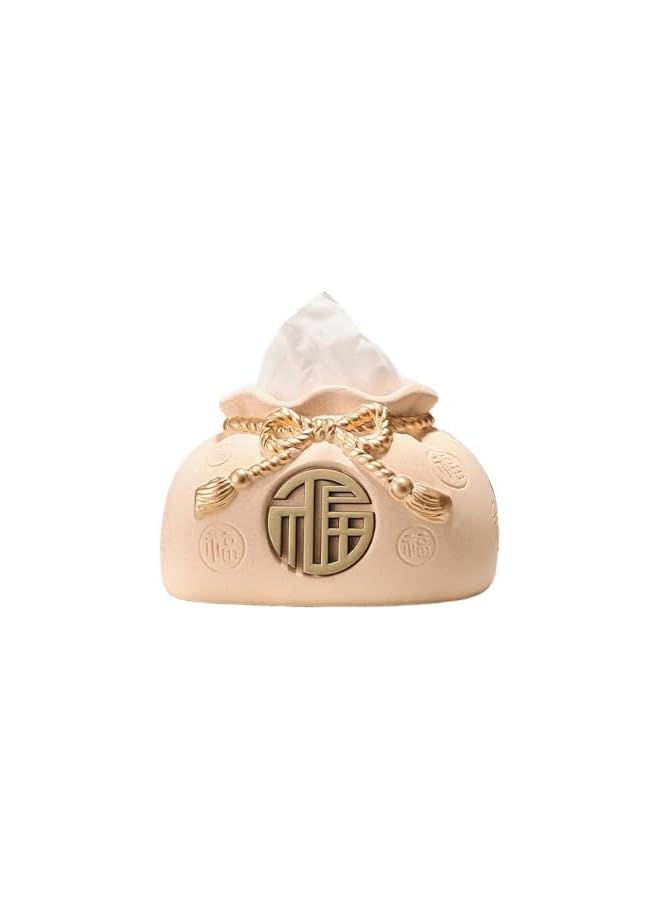 Chinese-style Tissue Box Cover Ceramic Holder Decorative for Vanity Toilet Tank Dresser Night Stand Table Tissue Organizer - Image 1