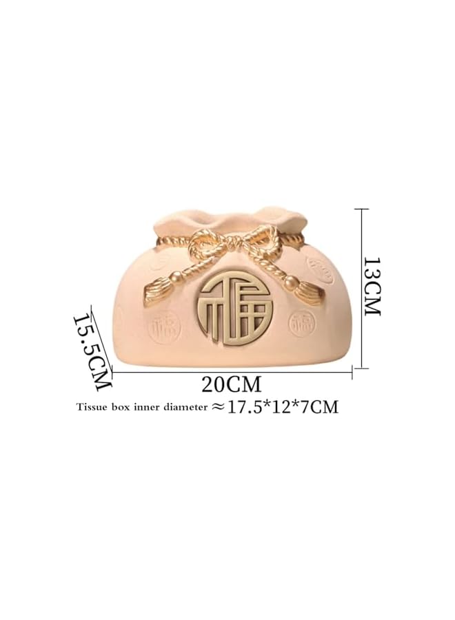 Chinese-style Tissue Box Cover Ceramic Holder Decorative for Vanity Toilet Tank Dresser Night Stand Table Tissue Organizer - Image 2