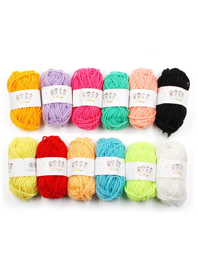 12-Piece Yarn Set For Crochet and Knitting Craft Projects Various Starter Crochet Kits for Adults and Kids Multicolour  - Image 5