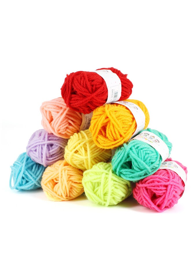 12-Piece Yarn Set For Crochet and Knitting Craft Projects Various Starter Crochet Kits for Adults and Kids Multicolour  - Image 4