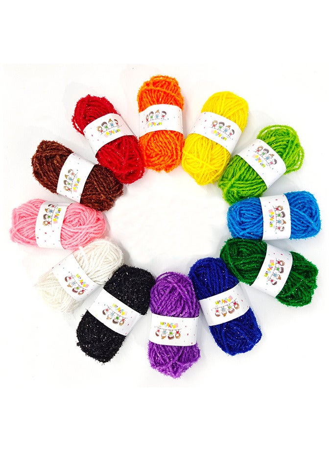 12-Piece Yarn Set For Crochet and Knitting Craft Projects Various Starter Crochet Kits for Adults and Kids Multicolour  - Image 1