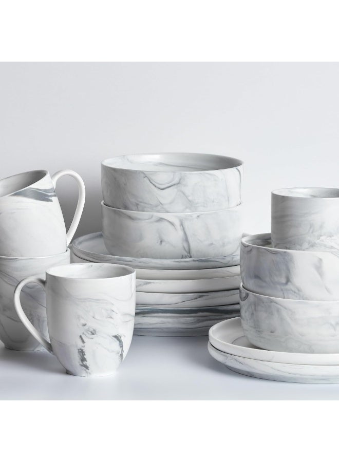 Stone Lain Brighton 16Piece Dinnerware Set Porcelain Gray - Image 4