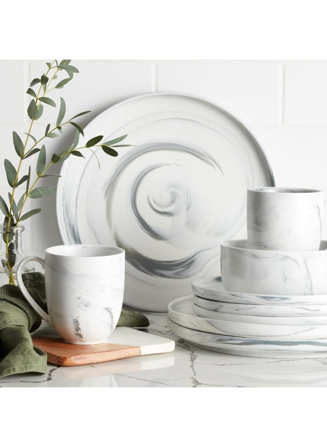 Stone Lain Brighton 16Piece Dinnerware Set Porcelain Gray - Image 3