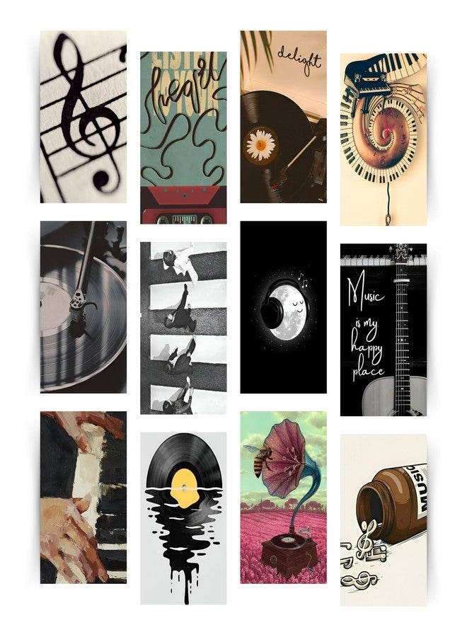 Posters Inc Pack of 12 Rock Band Vintage Stickers for Bedroom, Music Poster for Wall, Collection of World Tour Concert Light Show Photos of Favourite Idol, 4*6 inch Size Not Framed, Glue Dots Included - Image 1