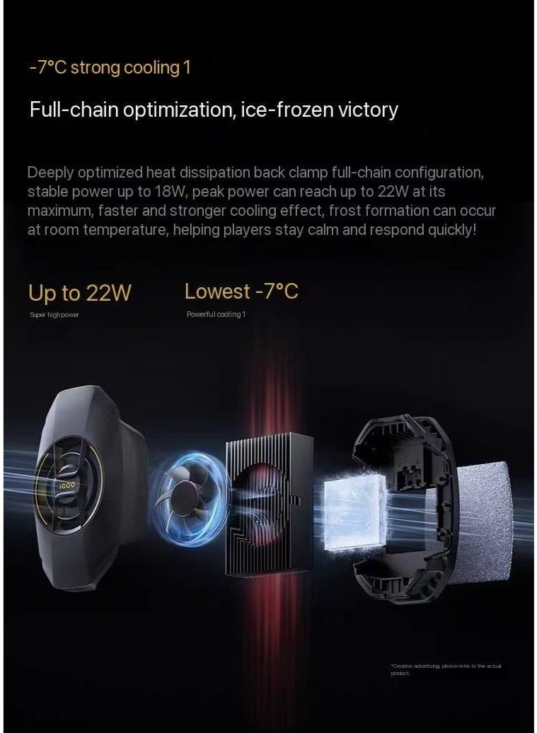 إيكو iQOO 3 Neo Exclusive Cooling Clip PRO｜تبريد أشباه الموصلات ذات الوضع المزدوج｜نظام تبريد نشط من الدرجة الرياضية الإلكترونية｜مروحة هادئة جداً 5500 دورة في الدقيقة｜حتى 32 ℃ انخفاض درجة الحرارة｜تصميم محمول خفيف الوزن - Image 3