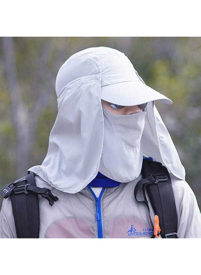 Outdoor UPF 50+ UV Sun Protection Waterproof Breathable Face Neck Flap Cover Folding Sun Hat - Image 3