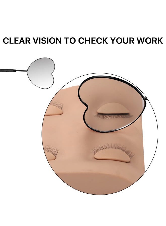 Miuffue Lovely Lash Mirror - Heart Shaped Detachable Stainless Steel Eyelash Mirror, 2.2inch Lash Extension Supplies and Tools, Black - Image 4