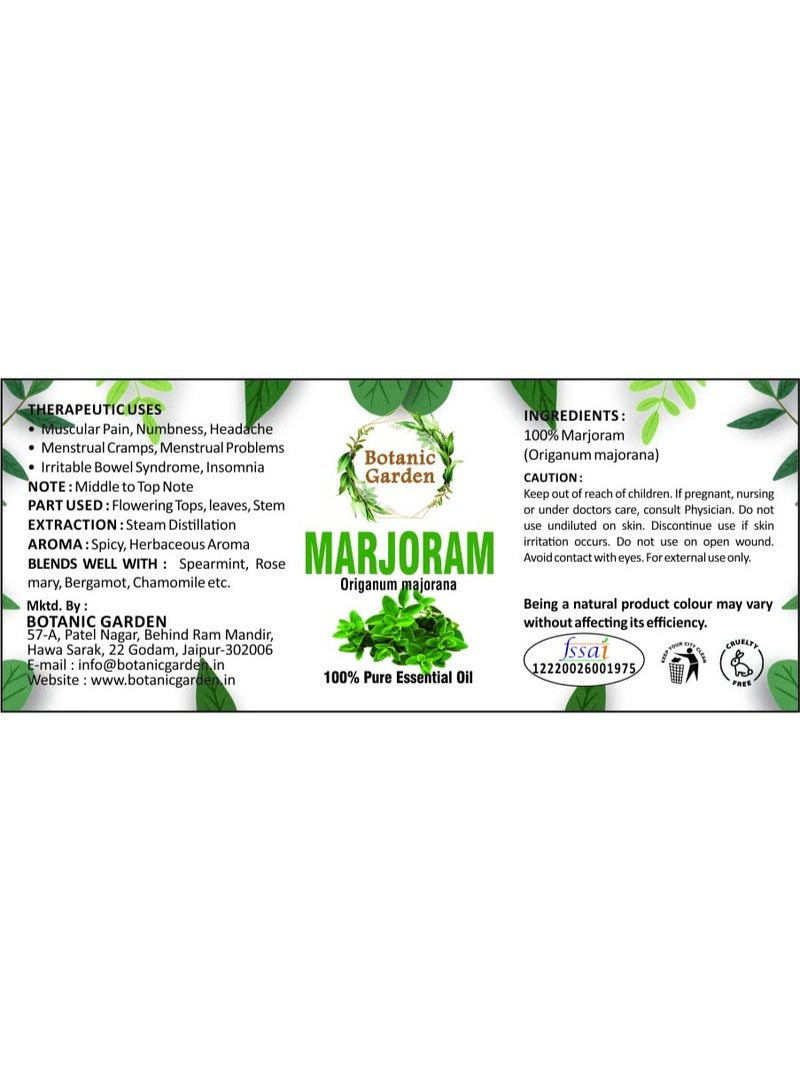 BOTANIC GARDEN Marjoram Essential Oil - 100% Pure Natural & Undiluted For Skin care & Hair (10 ml) - Image 3
