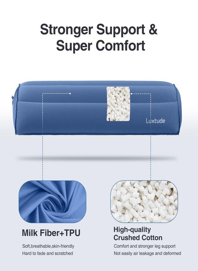 لوكس تيود وسادة لوكستود القابلة للنفخ للساقين، وسادة نصف قمرية أسفل الركبة للنوم على الظهر، وسائد للساقين للنوم على الجانب، وسائد لرفع الساق لدعم الركبة أو أسفل الظهر أو الكاحل أو القدم - Image 3