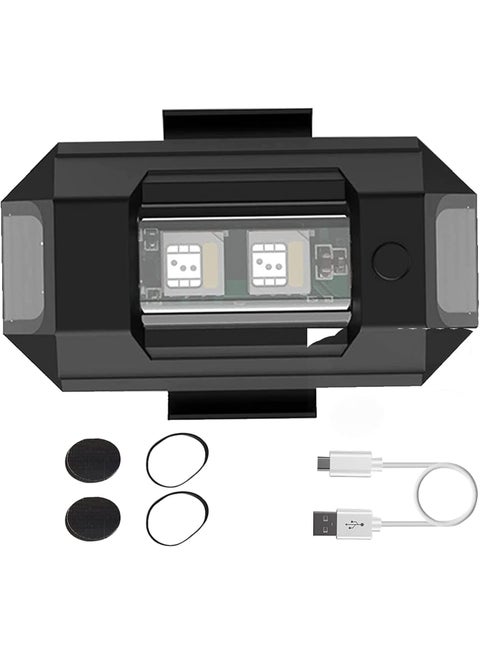 مصباح تحذير LED للدراجة النارية، 7 ألوان، 22 وضعًا، مصباح أمان عالمي مقاوم للماء مع سهولة التركيب
