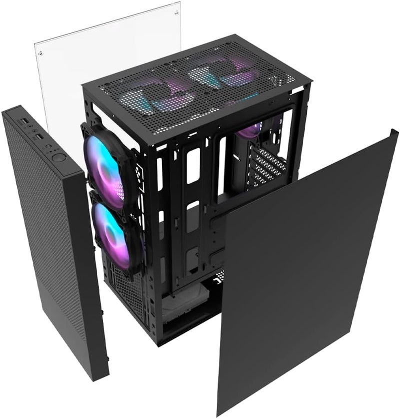 Darkflash A290 كيس كمبيوتر + 3 مراوح (أسود) - Image 5