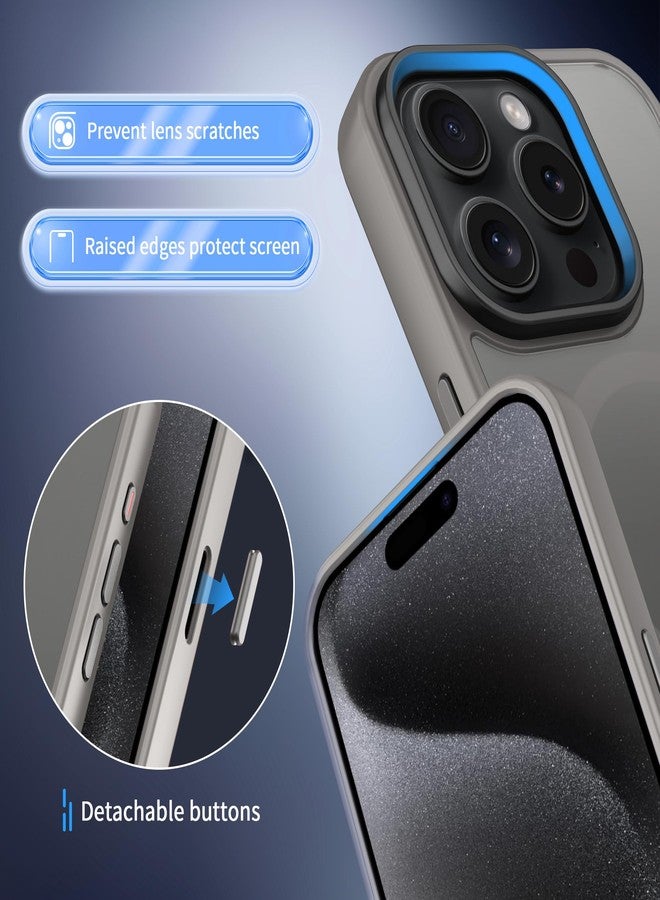 CACOE Magnetic Case for iPhone 15 Pro 2023 6.1 inch-Compatible with MagSafe & Magnetic Car Phone Mount,Anti-Fingerprint TPU Thin Phone Cases Cover Protective Shockproof（Light Gray） - Image 5