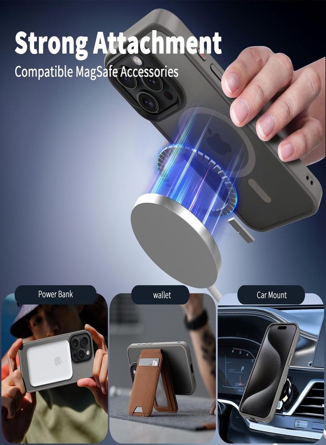 CACOE Magnetic Case for iPhone 15 Pro 2023 6.1 inch-Compatible with MagSafe & Magnetic Car Phone Mount,Anti-Fingerprint TPU Thin Phone Cases Cover Protective Shockproof（Light Gray） - Image 4