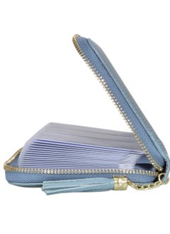 Excefore Genuine Leather Credit Card Holder Zipper Wallet, RFID Blocking Secure Card Case, Leather Card Case Organizer with 60 Card Slots, Suitable for Women Girl Perfect Gift  - Image 3