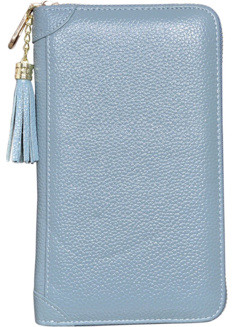 Excefore Genuine Leather Credit Card Holder Zipper Wallet, RFID Blocking Secure Card Case, Leather Card Case Organizer with 60 Card Slots, Suitable for Women Girl Perfect Gift  - Image 2