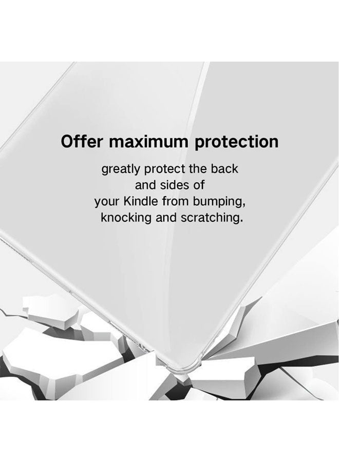 سجيت غطاء متوافق مع كيندل بيبرو وايت 7 بوصة الجيل الثاني عشر (2024) وكيندل كولورسوفت الجيل الأول (2024) غطاء خلفي نحيف للغاية مقاوم للصدمات مصنوع من السيليكون الشفاف المتجمد TPU - Image 4