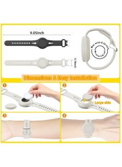 Y&D 2 Pack Airtag Bracelet for Kids Waterproof Silicone Wristband Full Case Cover Holder Anti Lost Band Hidden Accessories Toddler Child Strap Black And Gray  - Image 5
