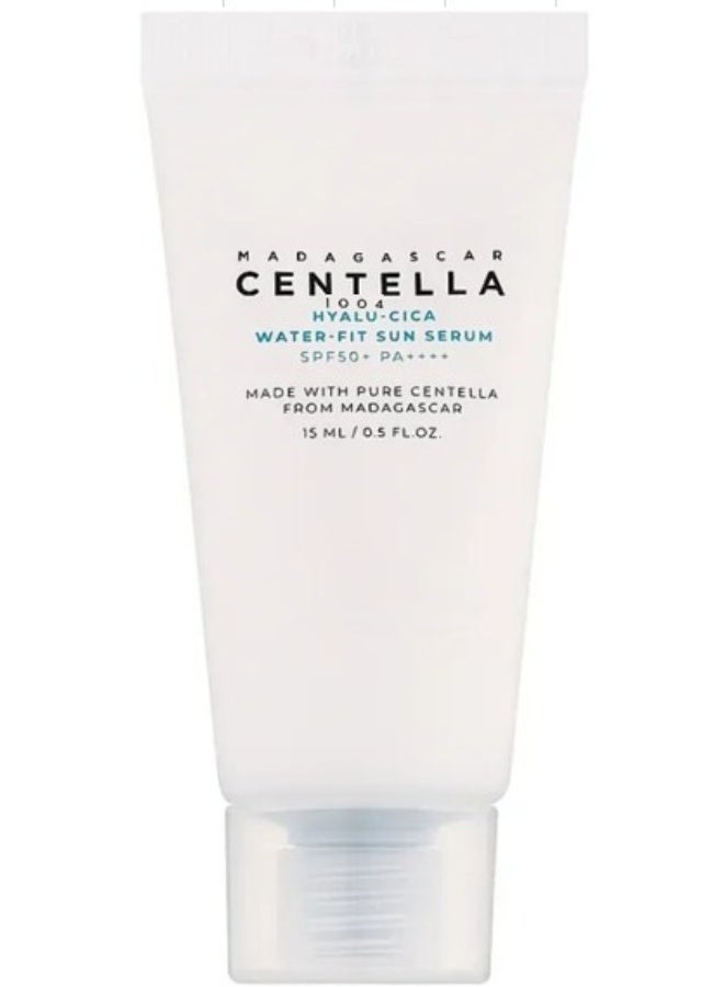 Madagascar Centella 1004  Hyalu-Cica Water-Fit Sun Serum SPF50+ PA++++ 15ml – Hydrating Sunscreen for Sensitive Skin - Image 2