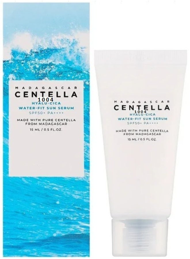 Madagascar Centella 1004  Hyalu-Cica Water-Fit Sun Serum SPF50+ PA++++ 15ml – Hydrating Sunscreen for Sensitive Skin - Image 1