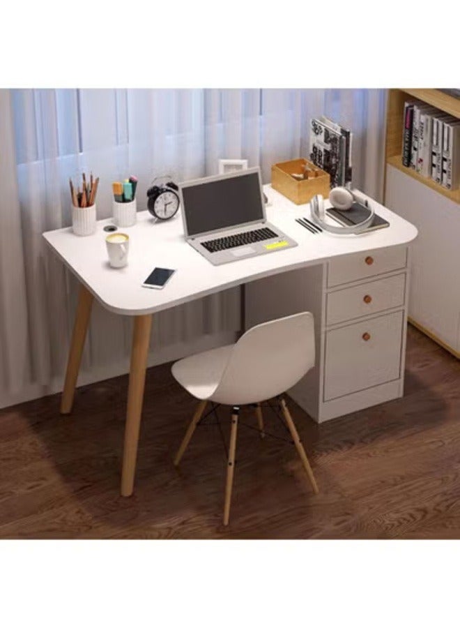 AGD Modern Multi-Functional Home Desk For Computer, Gaming, Writing And Studying With Storage Drawers And Cabinet, White 120X60X73 Cm - Image 1