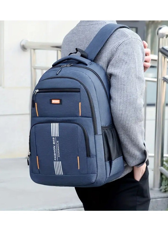 Generic Durable Backpack For Boys And Girls Suitable For Travel University College School Or Work Large Capacity Adjustable Strap Design Polyester Lining Durable Zipper Pockets For Laptop Books And Travel Essentials Blue  - Image 2