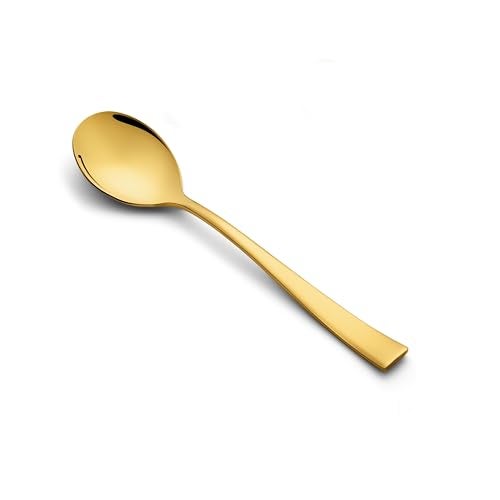 FnS Royal 24 pcs Stainless Steel Gold Dinner Set (6 Thali, 12 Katori (Bowl), 6 Dinner Spoon) - Image 5