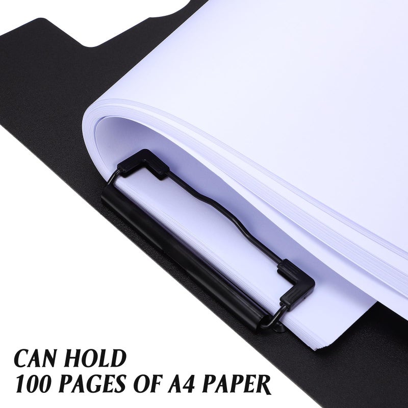 Foldable A4 Clipboard with Document Organizer Double Clip Black for Office and Classroom Use - Image 4