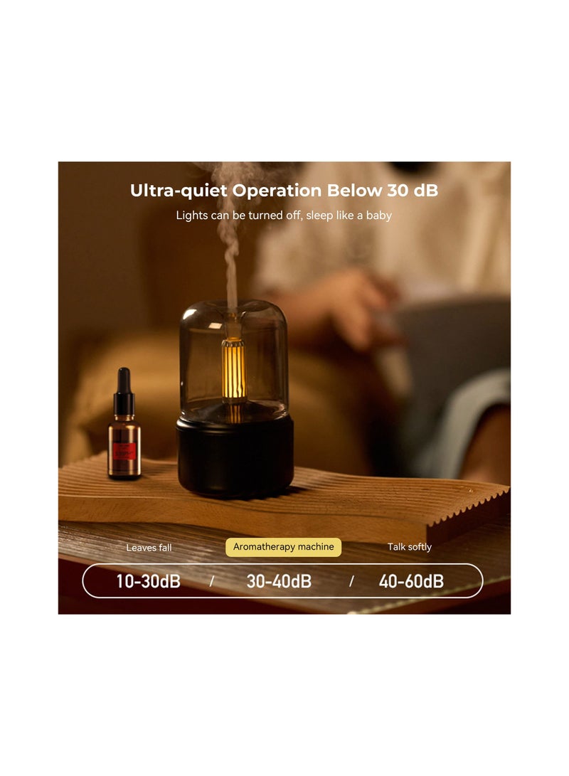SOLARAE Mini USB Essential Oil Diffuser for Kids - Portable Aroma Humidifier with LED Night Light & Auto Shut-Off, Perfect for Bedroom, Office, Baby Room, Study, Yoga, Spa, 120ml (Black) - 1 Pack - Image 4