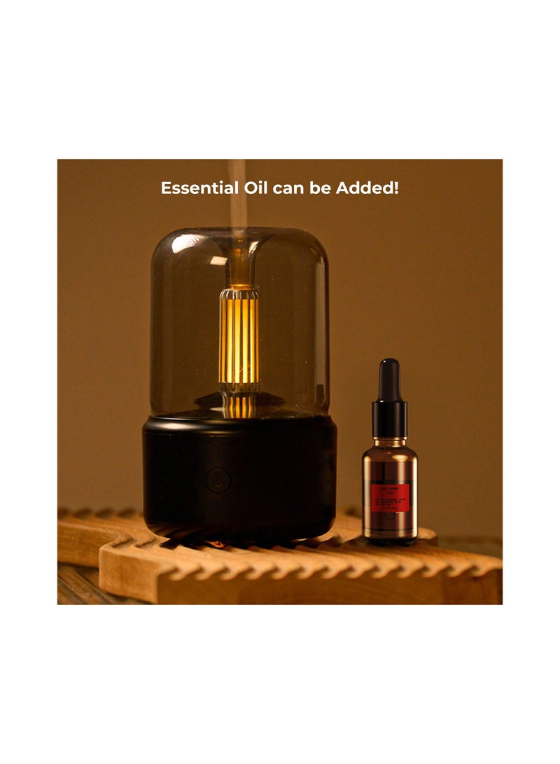 SOLARAE Mini USB Essential Oil Diffuser for Kids - Portable Aroma Humidifier with LED Night Light & Auto Shut-Off, Perfect for Bedroom, Office, Baby Room, Study, Yoga, Spa, 120ml (Black) - 1 Pack - Image 3