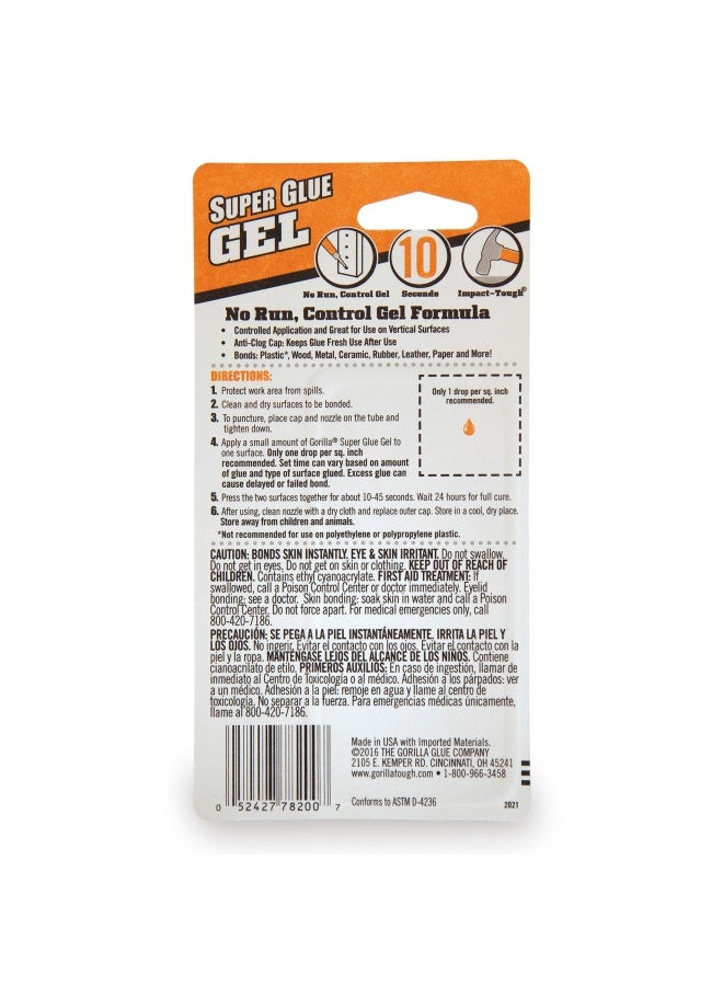 Gorilla Glue Super Glue Gel 3G Tube 2 - Pieces Card - Image 2