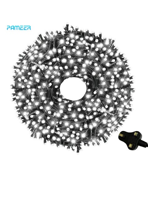 Cool White 70ft 258 LEDs String Lights Black Wire Plug-in LEDs String for Home Decorative LED Strip for Christmas Xmas Tree EID Ramadan Diwali and Wedding Parties Decoration Box Button Control 8 Modes
