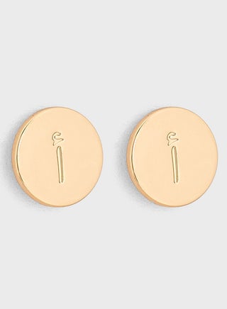Arabic Initial  "A" Disc Stud Earrings - pzsku/Z5DAA879B4047C75B78BDZ/45/_/1694561560/7cb2e16f-5142-4799-8ba1-75c5b3281af3