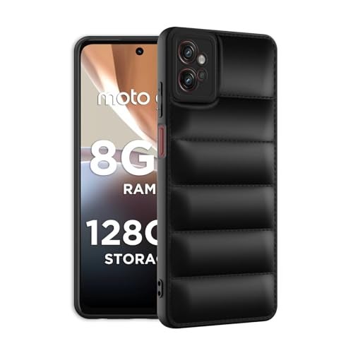 Plus Puffer Case Camera Protection Soft Back Cover for Motorola Moto G32 - Black - Image 2