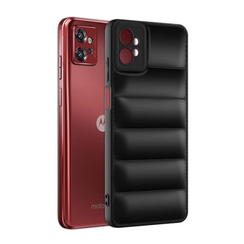 Plus Puffer Case Camera Protection Soft Back Cover for Motorola Moto G32 - Black - Image 3