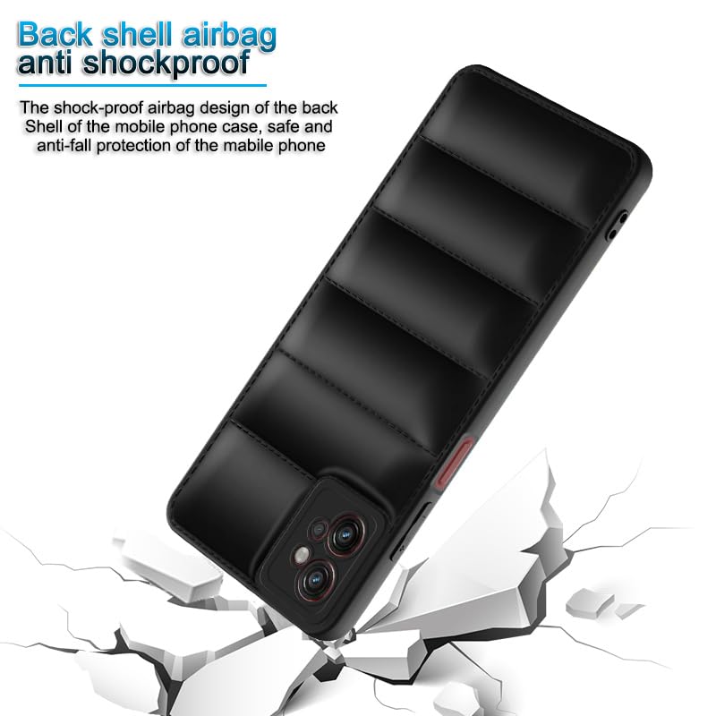 Plus Puffer Case Camera Protection Soft Back Cover for Motorola Moto G32 - Black - Image 4