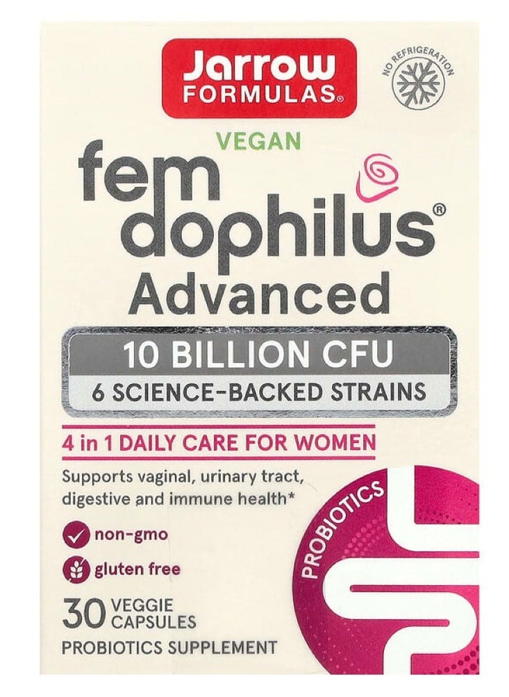 jarrow formulas Fem Dophilus Vegetarian Advanced 10 Billion CFU 30 Veggie Caps  - Image 1