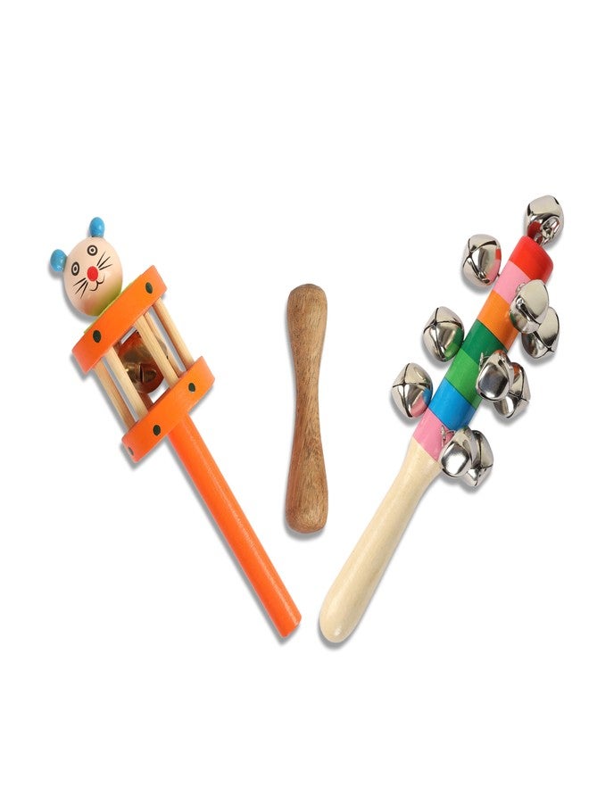 DIETURY Wooden Baby Rattle & Teether Toy Set of 3 for Newborn Babies | Natural Handmade Musical Rattle Toys | Safe Non-Toxic Wooden Sensory & Early Learning Toys for Infants & Toddlers (0-24 Months) - Image 3