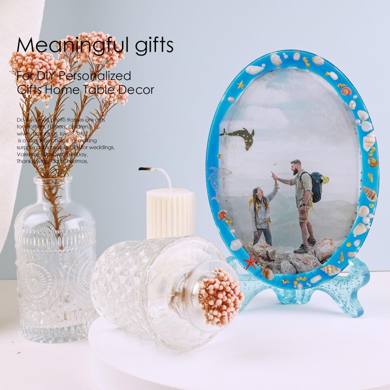 Actvty Resin Mold for Photo Frame, Picture Frame Silicone Molds with Stand Holder, Rectangle & Oval Frame Molds for Resin Casting, DIY Personalized Photo Frame for Handmade Gifts Home Decor(2 Set) - Image 5