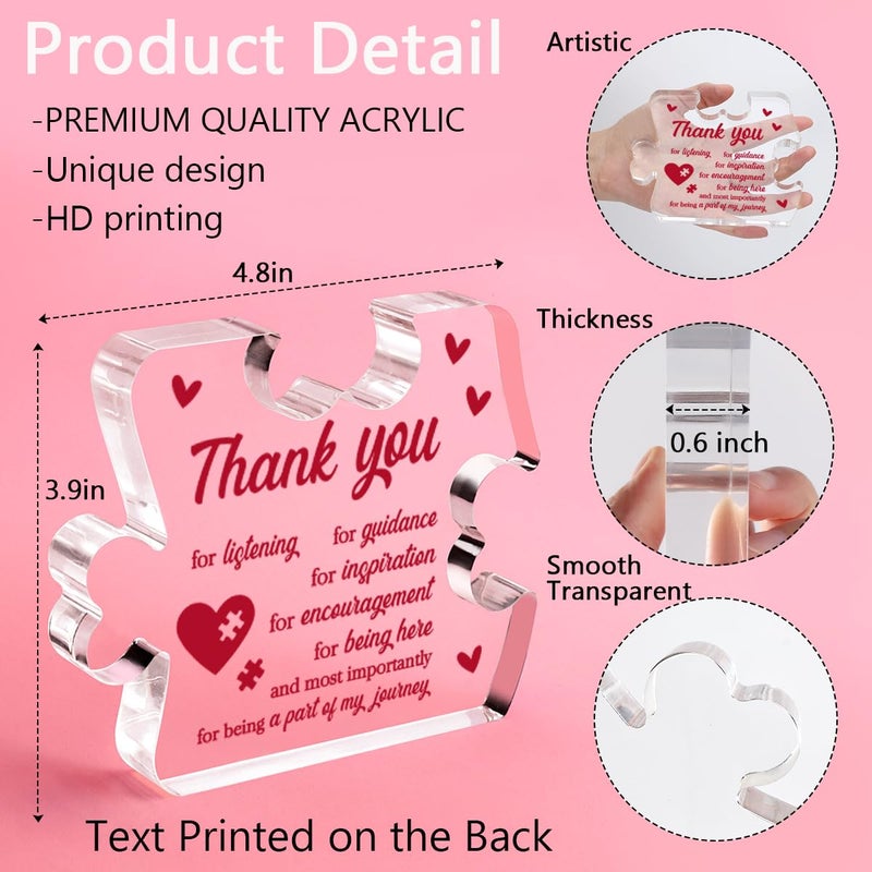 Lodeskee Thank You Gifts for Teacher Appreciation Gifts for Dad Mom Gigi Papa Aunt Teacher Coworker Assistant  Gifts for Teacher's Day Mother's Day Fathers Day Thank You Acrylic Signs  - Image 2
