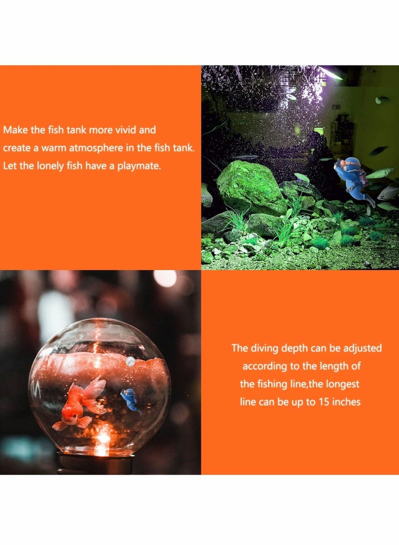 Y&D Floating Fish Tank Decorations Aquarium Decorations, Lovely Diver Device Accessories Suitable for All Kinds of Tanks 2 Pack - Image 3