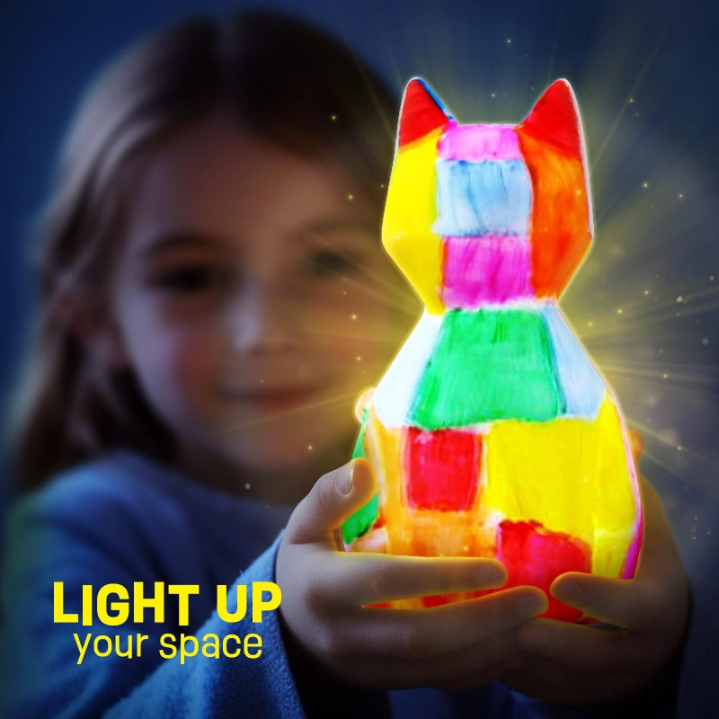 LAOESE Paint Your Own Cat Lamp Kit, Art Supplies Arts & Crafts Kit, Painting kit for Kids 6-12, Arts and Crafts for Kids Ages 8-12, Toys Girls Boy Birthday Gift Ages 3 4 5 6 7 8 9 10 11 12+ - Image 5