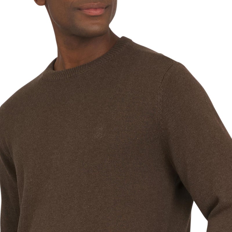 Chaps Men's Classic Fit Long Sleeve Cotton Jersey Midweight Crewneck Sweater, Espresso Heather, Large - Image 2