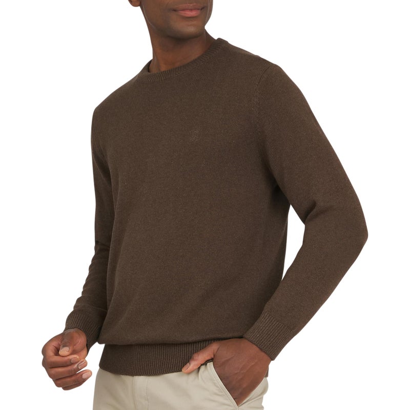 Chaps Men's Classic Fit Long Sleeve Cotton Jersey Midweight Crewneck Sweater, Espresso Heather, Large - Image 1